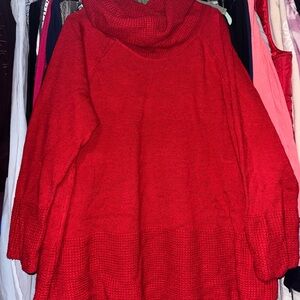 Calvin Klein Collection Vibrant Red Cowl Neck Sweater
